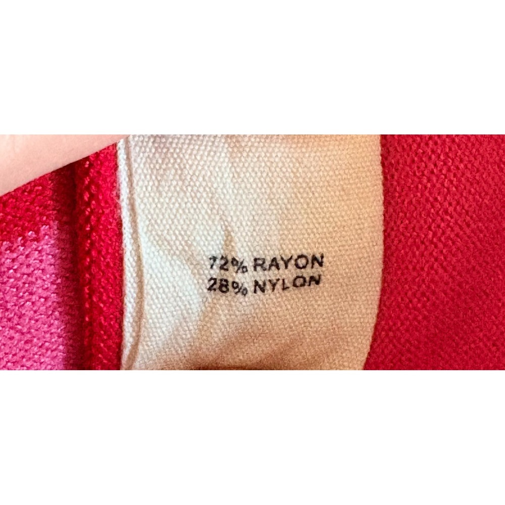 Marled Red & Pink Striped Sweater with Embroidered Raised Love Heart- Size M - Picture 5 of 6